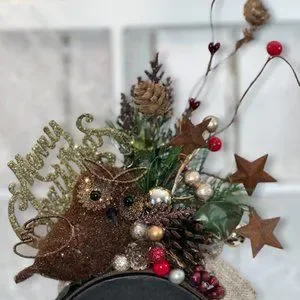 Christmas Brown Owl Adult Headband, Tacky Christmas Party, Ugly Sweater Contest Hand Crafted | Accessories | Christmas Brown Owl Adult  main image 2